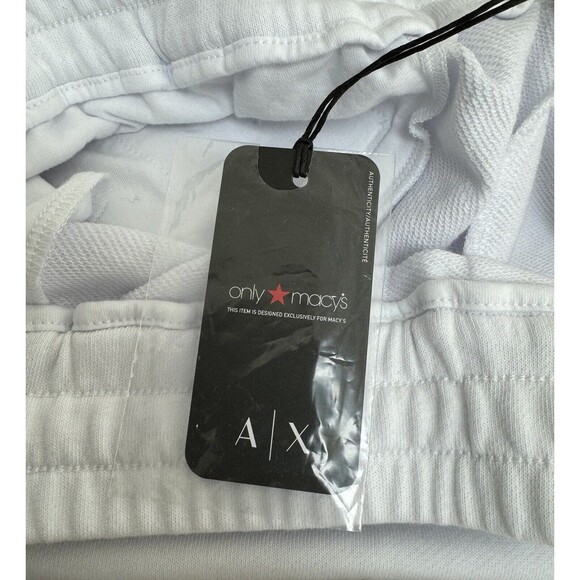 A X ARMANI EXCHANGE Men's Elastic-Waist Shorts, White, Size M - Picture 4 of 7